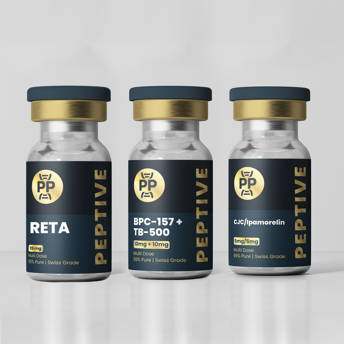 Muscle-Build & Fat-Loss Stack (Ret 15mg + Cjc 5mg/Ipa 5mg + Bpc-157 10mg/Tb500 10mg)